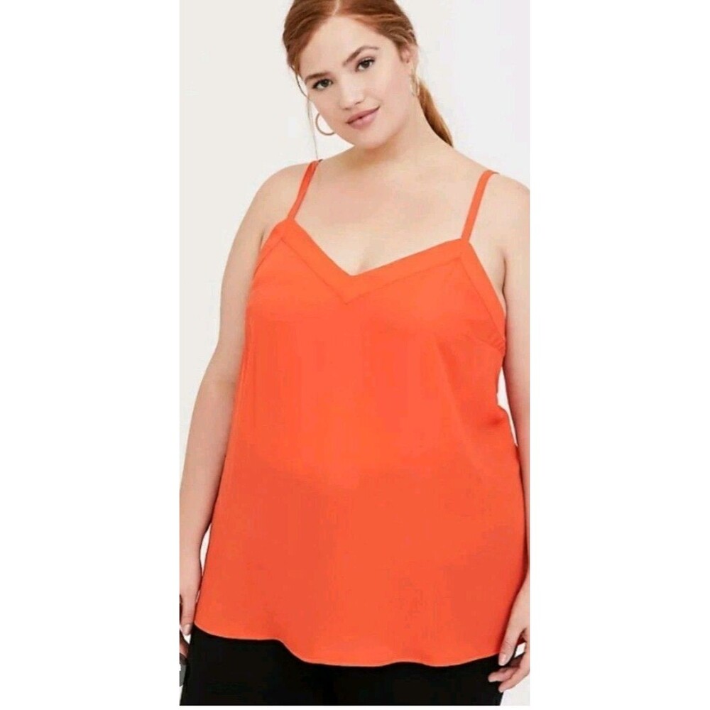 NWT Torrid Plus Size 2x Georgette Tunic Blouse Cami Orange